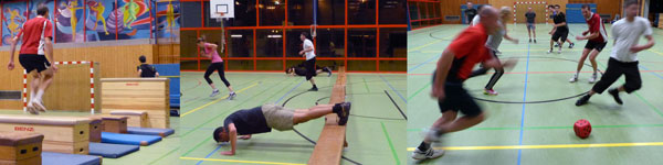 Diverse Übungen beim RIG-Hallentraining